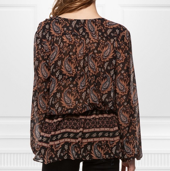 Toffee Paisley Tassel Tie Top - Picture 2 of 6